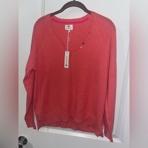 Sundry NWT CrossStitched Crewneck Pink Luxury Wool Cashmere Sweater S Old Money